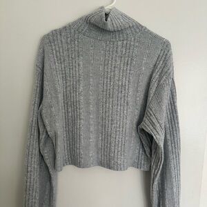 Cropped Grey Turtleneck